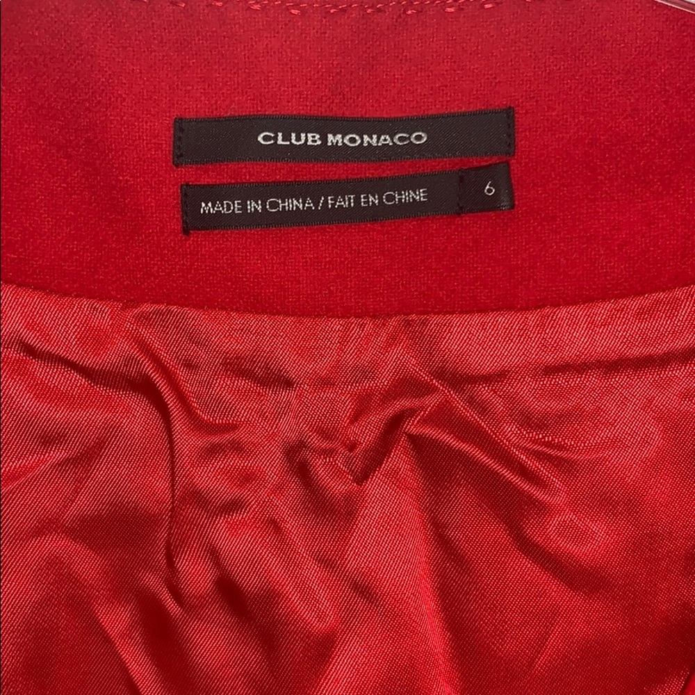 NWOT Club Monaco Red Zip Sheath Wool Dress Size 6 - Picture 4 of 12